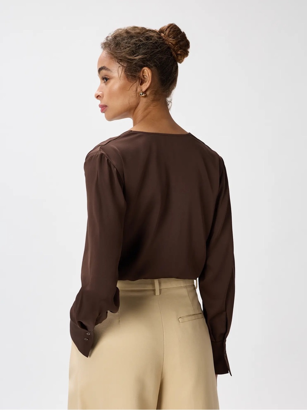 Quince Washable Stretch Silk Surplice Bodysuit M - Picture 2 of 8